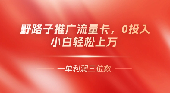 0门槛推广流量卡，一单收益上百，0投入，小白月入过W-众创网