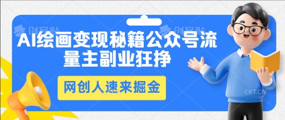 AI绘画变现秘籍：公众号流量主副业狂挣，网创人速来掘金-众创网