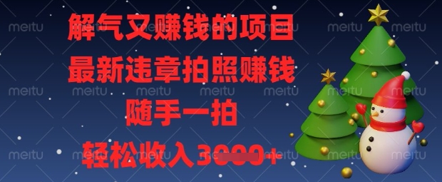 解气又挣钱的项目,最新违章拍照挣钱,随手一拍,轻松收入数张【揭秘】-众创网